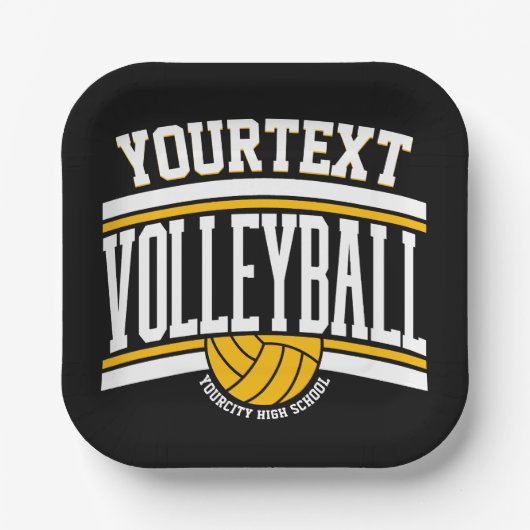 Personalisiert NAME Volleyball-Mannschaft Pappteller (Vorderseite)