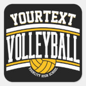 Personalisiert NAME Volleyball-Mannschaft Quadratischer Aufkleber (Vorderseite)