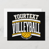 Personalisiert NAME Volleyball Player School Postkarte (Vorne/Hinten)
