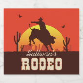 Personalisiert NAME Western Cowboy Bull Rider Rode Bierflaschenetikett (Einzelnes Label)