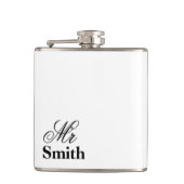 Personalisiert Name White Black Flachmann (Vorderseite)