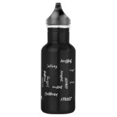 Personalisiert, Name wiederholt, schwarz und weiß Trinkflasche (Rechts)