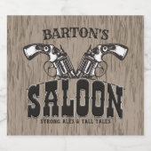 Personalisiert NAME Wild West Gun Revolver Saloon Bierflaschenetikett (Einzelnes Label)