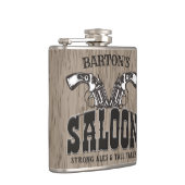 Personalisiert NAME Wild West Gun Revolver Saloon Flachmann (Rechts)