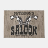 Personalisiert NAME Wild West Gun Revolver Saloon Fußmatte (Vorderseite)