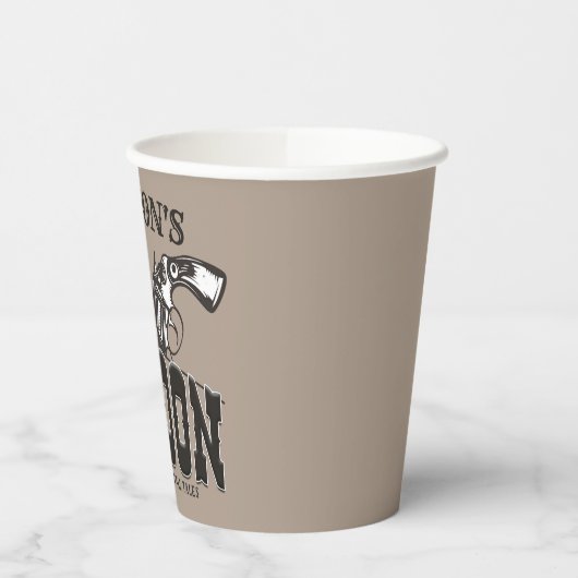 Personalisiert NAME Wild West Gun Revolver Saloon Pappbecher (Links)