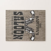 Personalisiert NAME Wild West Gun Revolver Saloon Puzzle (Horizontal)