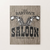 Personalisiert NAME Wild West Gun Revolver Saloon Puzzle (Vertikal)