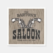 Personalisiert NAME Wild West Gun Revolver Saloon Serviette (Vorderseite)