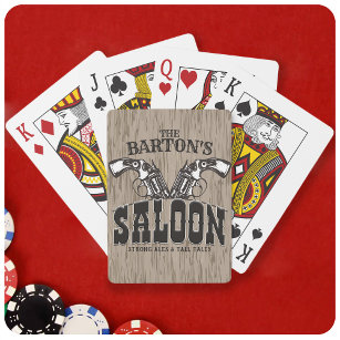 Personalisiert NAME Wild West Gun Revolver Saloon Spielkarten