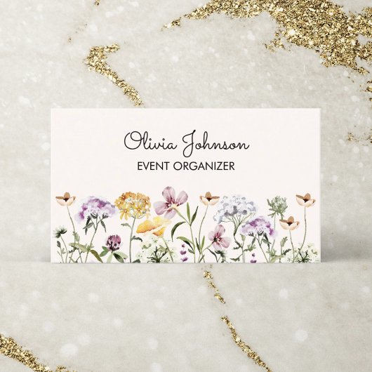 Personalisiert Name Wildblume Garden Business Card Telefonnummerkarte