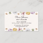 Personalisiert Name Wildblume Garden Business Card Telefonnummerkarte (Rückseite)