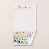 Personalisiert Name Wildblume Garten Badhandtuch Set (Handtuch)