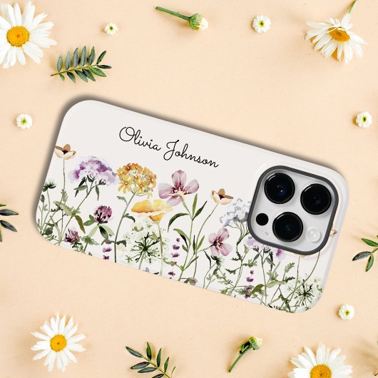 Personalisiert Name Wildblume Garten Case-Mate iPhone Hülle