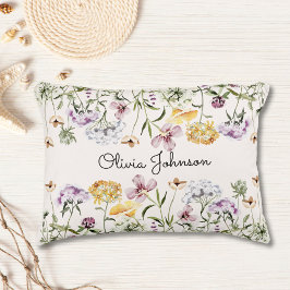 Personalisiert Name Wildblume Garten Dekokissen