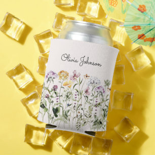Personalisiert Name Wildblume Garten Dosenkühler