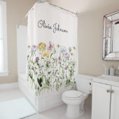 Personalisiert Name Wildblume Garten Duschvorhang (Beispiel)