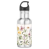 Personalisiert Name Wildblume Garten Edelstahlflasche (Vorderseite)