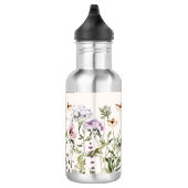 Personalisiert Name Wildblume Garten Edelstahlflasche (Rechts)