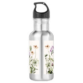Personalisiert Name Wildblume Garten Edelstahlflasche (Rückseite)