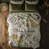 Personalisiert Name Wildblume Garten Fleecedecke