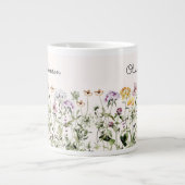 Personalisiert Name Wildblume Garten Jumbo-Tasse (Vorderseite)