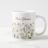 Personalisiert Name Wildblume Garten Jumbo-Tasse (Rechts)