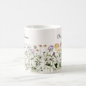 Personalisiert Name Wildblume Garten Kaffeetasse (Mittel)