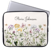 Personalisiert Name Wildblume Garten Laptopschutzhülle (Vorderseite)