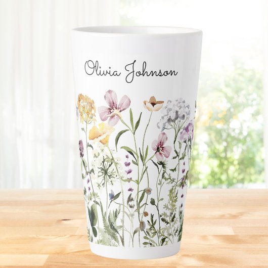 Personalisiert Name Wildblume Garten Milchtasse