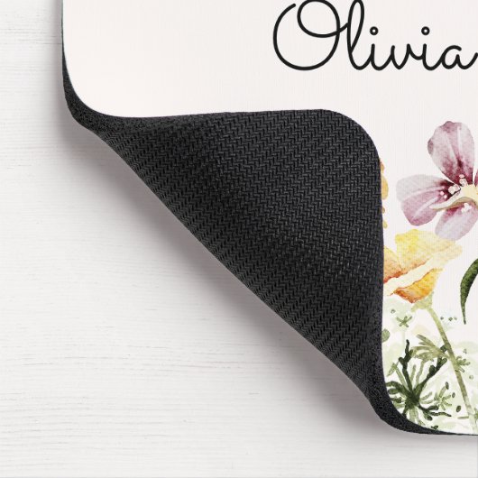 Personalisiert Name Wildblume Garten Mousepad (Ecke)