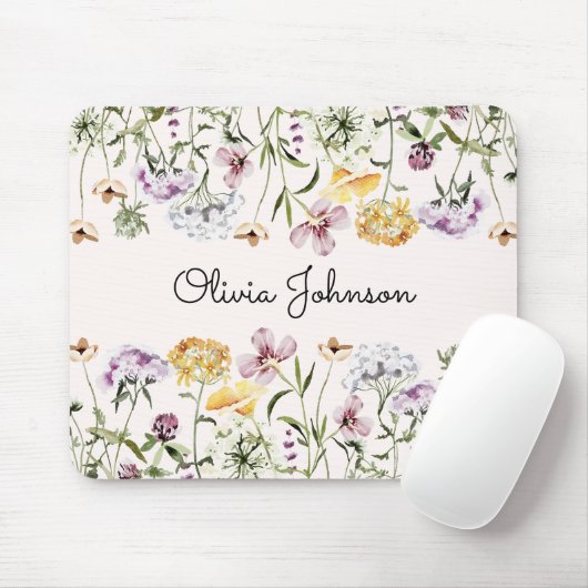 Personalisiert Name Wildblume Garten Mousepad (Mit Mouse)