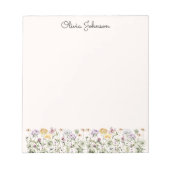 Personalisiert Name Wildblume Garten Notizblock (Vorderseite)