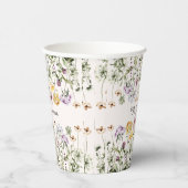 Personalisiert Name Wildblume Garten Pappbecher (Rechts)