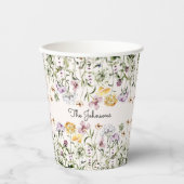 Personalisiert Name Wildblume Garten Pappbecher (Vorderseite)