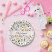 Personalisiert Name Wildblume Garten Pappteller (Party)