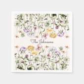 Personalisiert Name Wildblume Garten Serviette (Vorderseite)