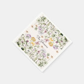 Personalisiert Name Wildblume Garten Serviette (Ecke)