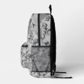 Personalisiert Name Winter Gray Camouflage Abstrak Bedruckter Rucksack (Rechts)