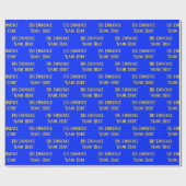 Personalisiert Name Wish Elegant Royal Blue Yellow Geschenkpapier (Flach)