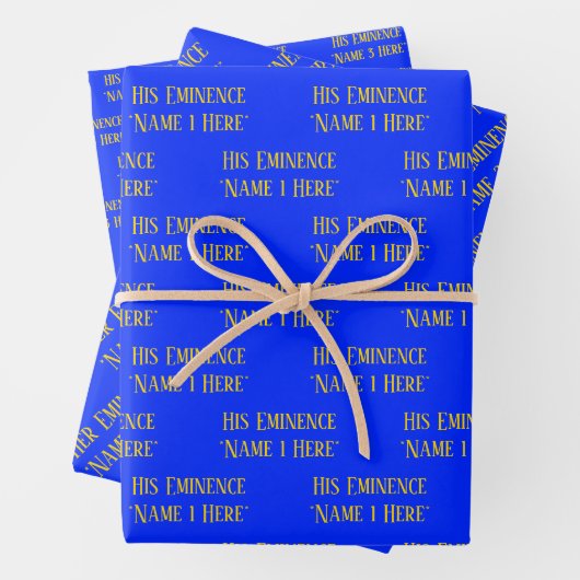 Personalisiert Name Wish Elegant Royal Blue Yellow Geschenkpapier Set (Beispiel)