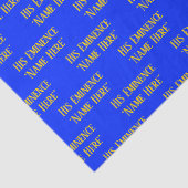 Personalisiert Name Wish Elegant Royal Blue Yellow Seidenpapier (Detail)