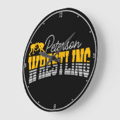 Personalisiert NAME Wrestling School Team Wrestler Große Wanduhr (Winkel)