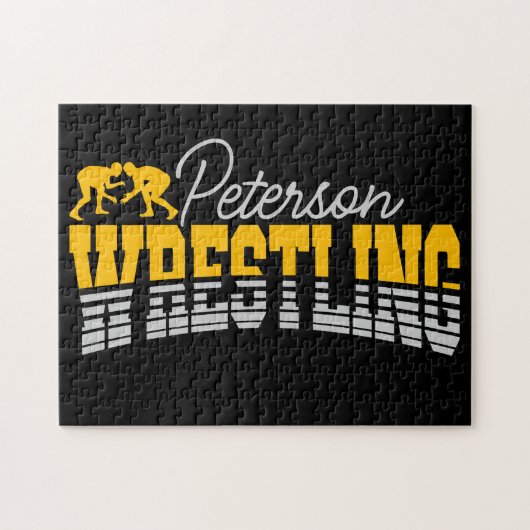 Personalisiert NAME Wrestling School Team Wrestler Puzzle (Horizontal)
