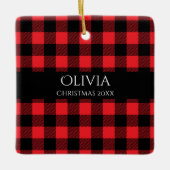 Personalisiert Name Year Buffalo Kariert Keramikornament (Vorderseite)
