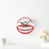 Personalisiert Name Zahnbüro Big Smile Zähne Runde Wanduhr (Zuhause)