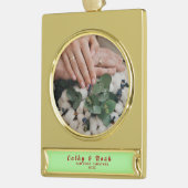 Personalisiert Names Couple's First Christmas Banner-Ornament Gold (Links)