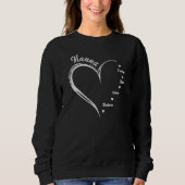 Personalisiert Nanna Sweatshirt, Nanna Heart Sweatshirt (Vorderseite)