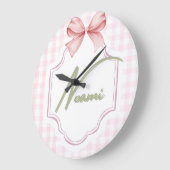 Personalisiert Naomi Baby Girl Kinderzimmer Bow&Gi Große Wanduhr (Winkel)