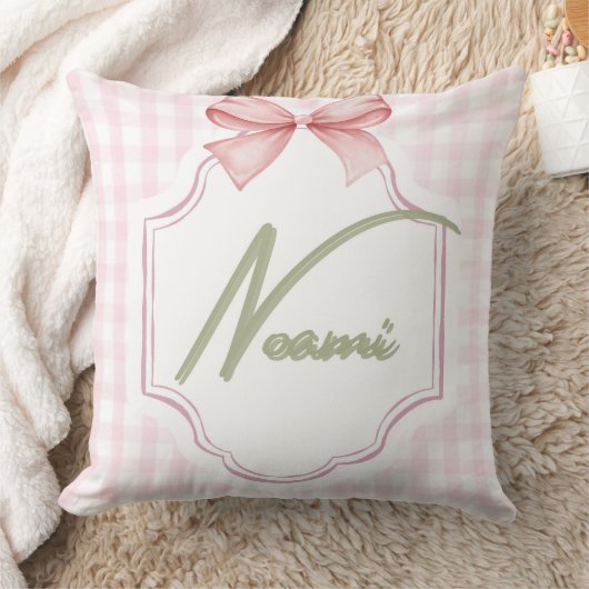 Personalisiert Naomi Baby Girl Kinderzimmer Bow&Gi Kissen (Decke)